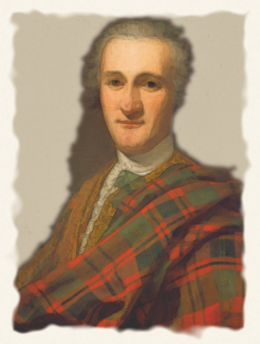 A watercolour after John Drummond, 4th titular Duke of Perth, 1714 - 1747. Jacobite