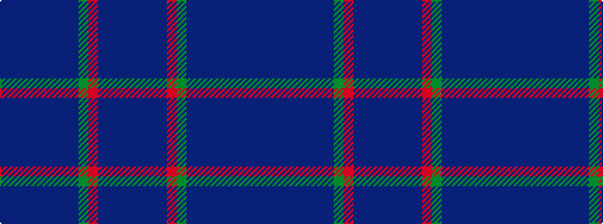 idealised woven sample of pattern BBBBBBBBGRBBBB