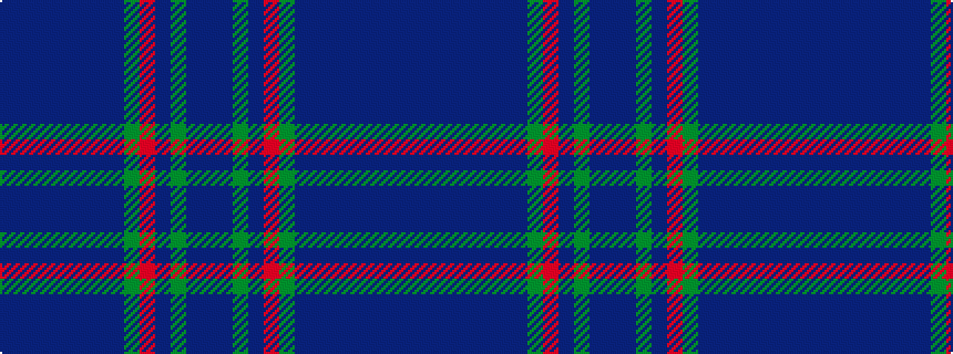 idealised woven sample of pattern BBBBBBBBGRBGBB