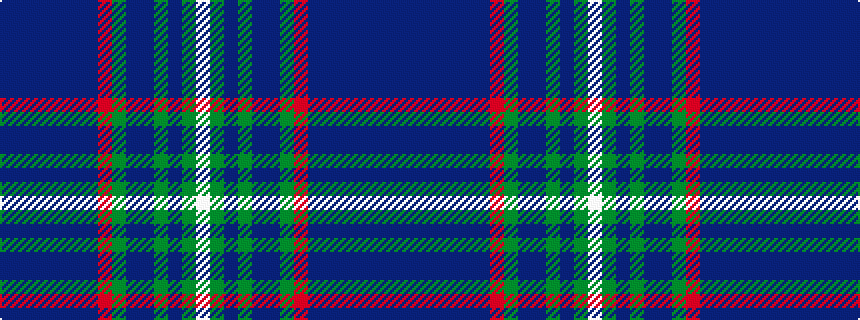 idealised woven sample of pattern BBBBBBBRGBBGBGW