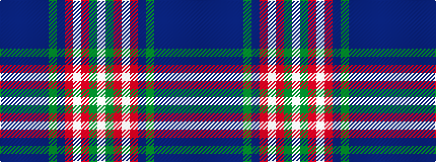 idealised woven sample of pattern BBBBBBGBRWRGW