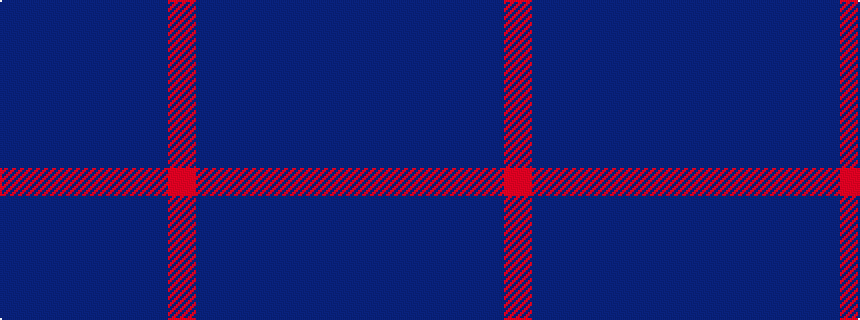 idealised woven sample of pattern BBBBBBR
