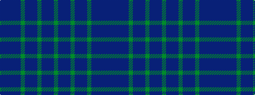 idealised woven sample of pattern BBBBBGBBBGBBBG
