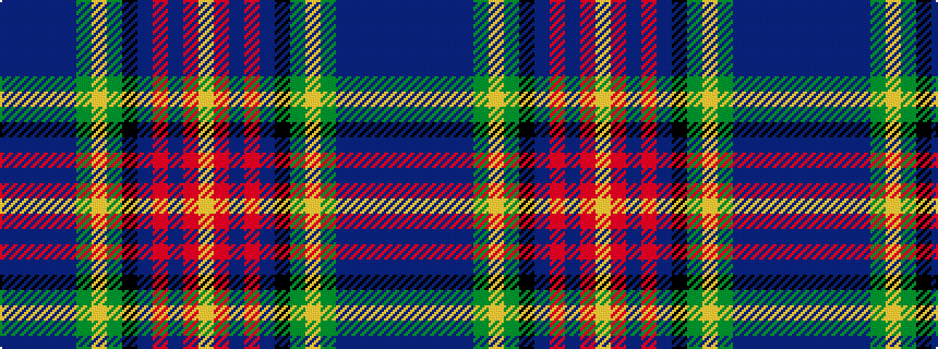 idealised woven sample of pattern BBBBBGYGKBRBRY