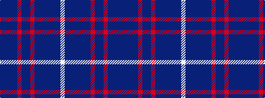 idealised woven sample of pattern BBBBRBBRBBBBBBW