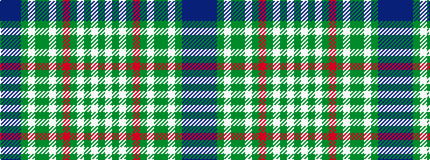 idealised woven sample of pattern BBBGWGGWGRGWGWG