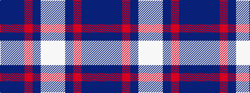 idealised woven sample of pattern BBBRBWW