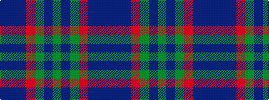idealised woven sample of pattern BBBRGBG