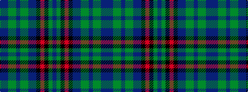 idealised woven sample of pattern BBGGBGGBBKRKGB