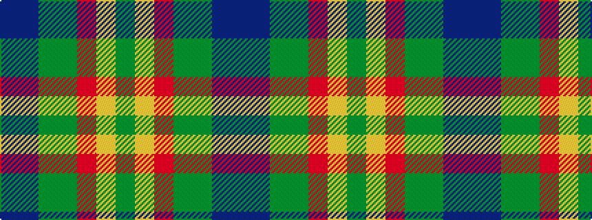 idealised woven sample of pattern BBGGRYG
