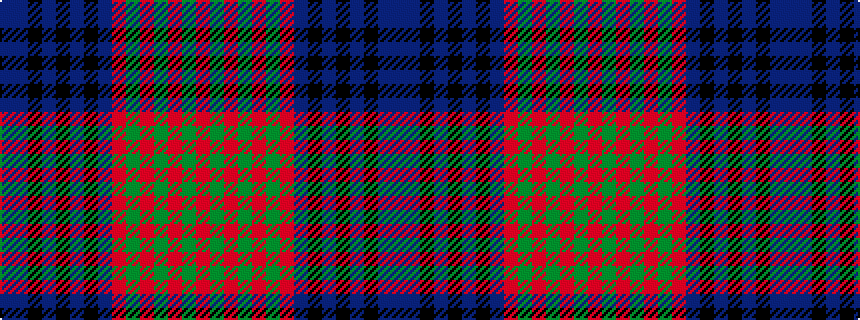 idealised woven sample of pattern BBKBKBKBRGRGRGR