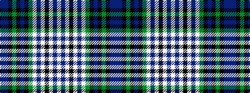 idealised woven sample of pattern BBKGKBKGWBWKWBW