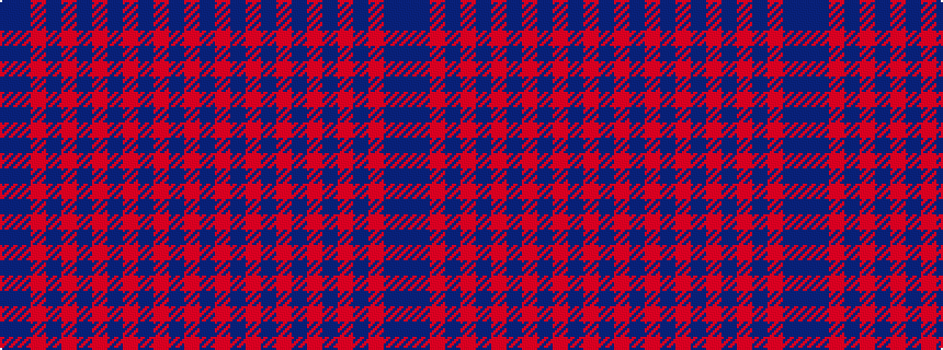idealised woven sample of pattern BBRBRBRBRBRBRB
