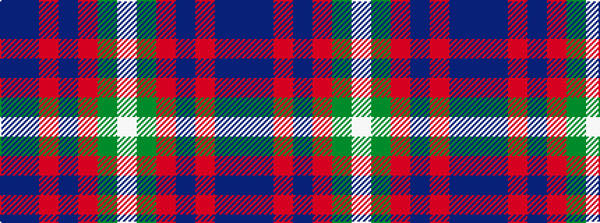 idealised woven sample of pattern BBRBRGW