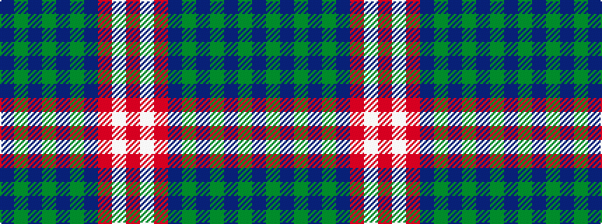 idealised woven sample of pattern BGBGBGBRWR