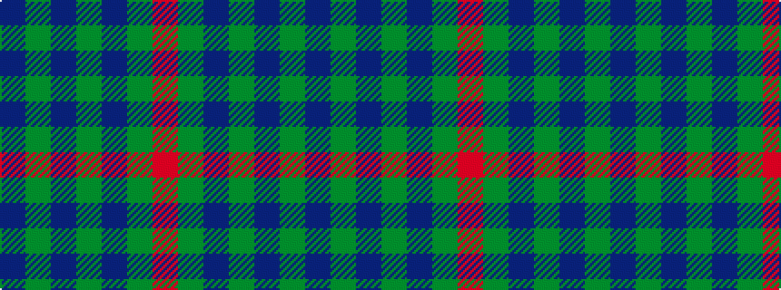 idealised woven sample of pattern BGBGBGR