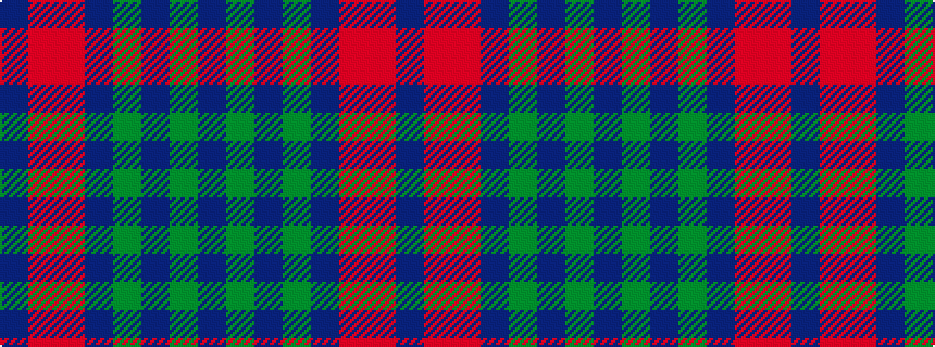 idealised woven sample of pattern BGBGBRRB