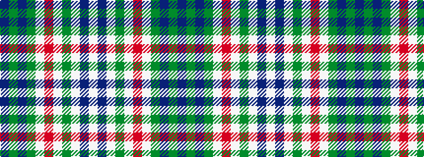 idealised woven sample of pattern BGBGWRWGWBW