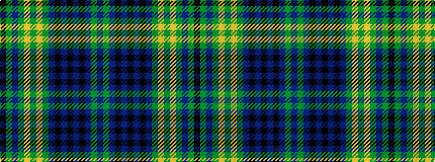 idealised woven sample of pattern BGBKBKBKBGYGYGBGK