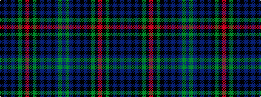 idealised woven sample of pattern BGBKBKBKGKRKGKBKBK