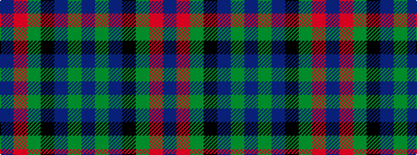 idealised woven sample of pattern BGBKGRB