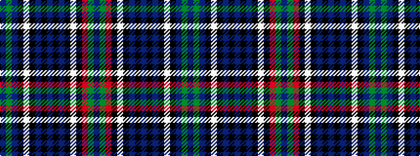 idealised woven sample of pattern BGBKWKBKBKBKWKRGB