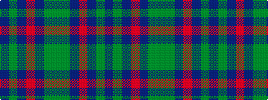 idealised woven sample of pattern BGBRBGG