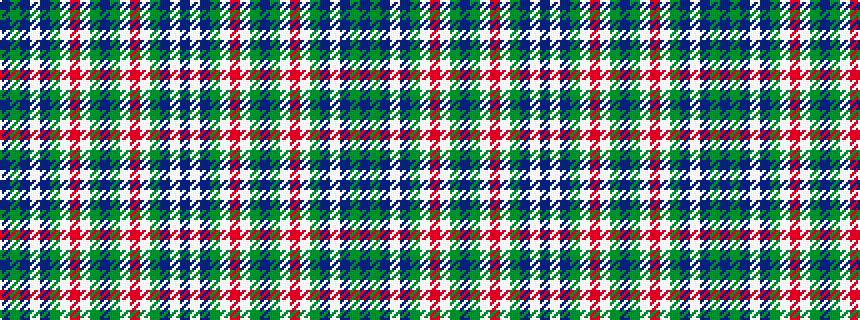 idealised woven sample of pattern BGBWBGWRWGBGWRWGBWB
