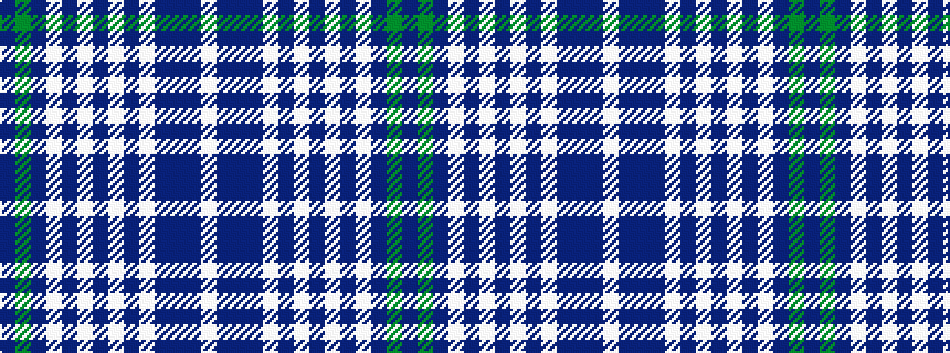 idealised woven sample of pattern BGBWBWBWBWBBBW