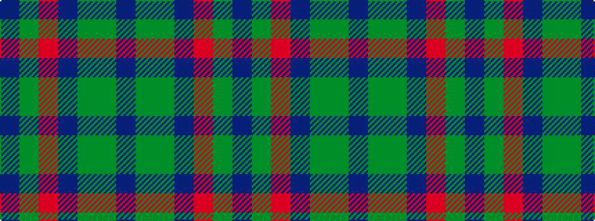 idealised woven sample of pattern BGGBRGB