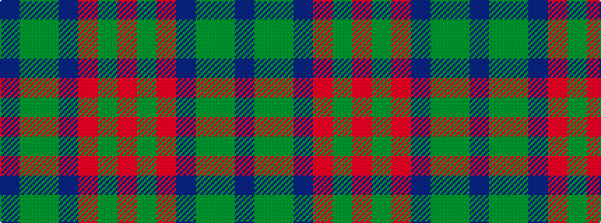 idealised woven sample of pattern BGGBRGR