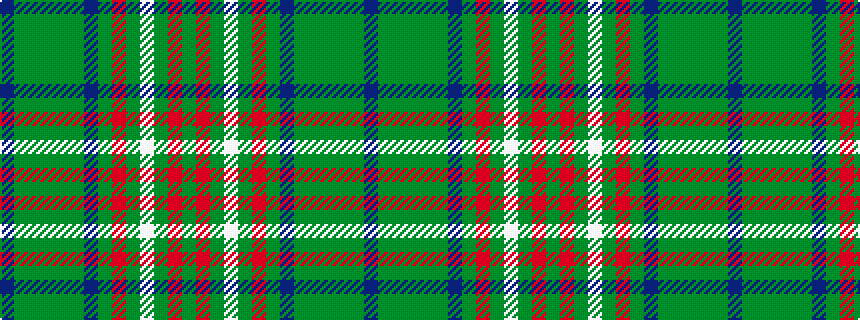idealised woven sample of pattern BGGGGGBGRGWGRG