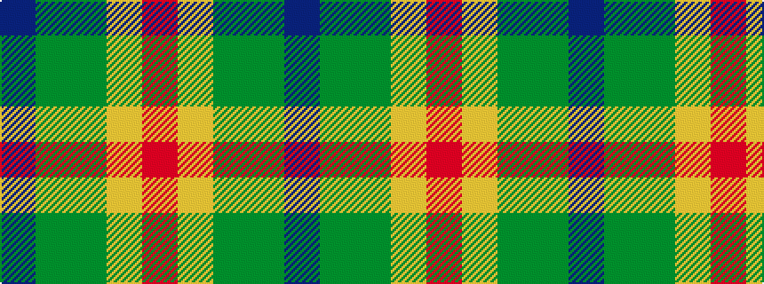idealised woven sample of pattern BGGYR