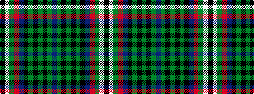 idealised woven sample of pattern BGKGKGKBRGWK