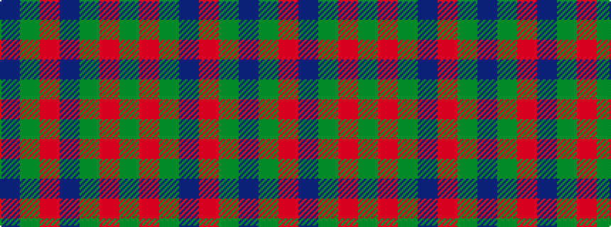 idealised woven sample of pattern BGRBGRG
