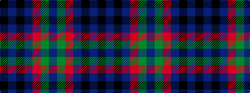 idealised woven sample of pattern BGRBKBK