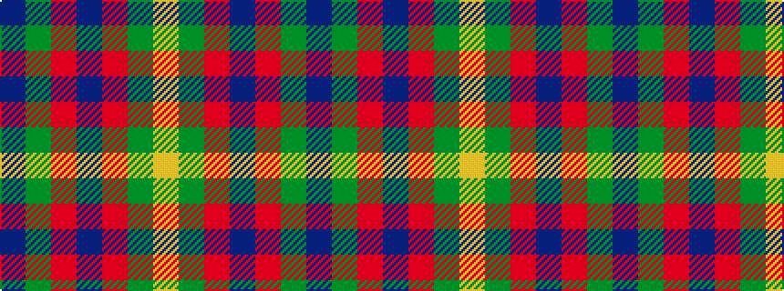 idealised woven sample of pattern BGRBRGY