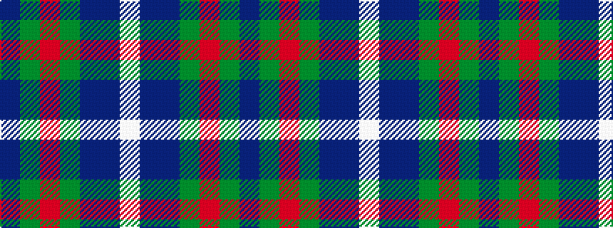 idealised woven sample of pattern BGRGBBW