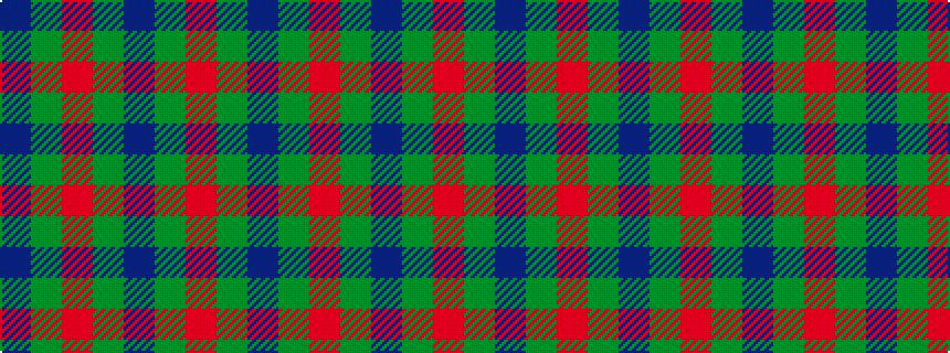 idealised woven sample of pattern BGRGBGR