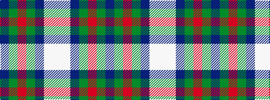 idealised woven sample of pattern BGRGBWW
