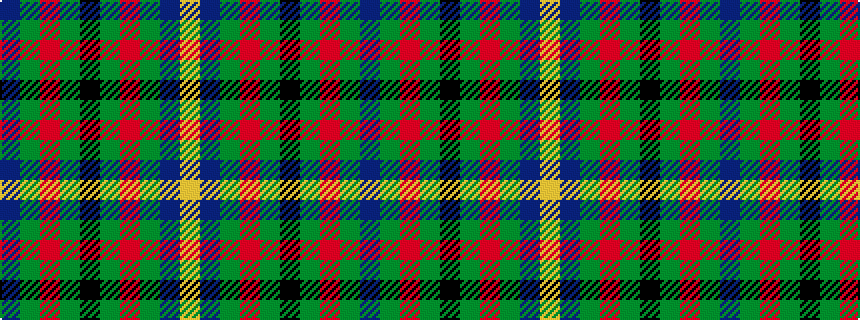 idealised woven sample of pattern BGRGKGRGBY