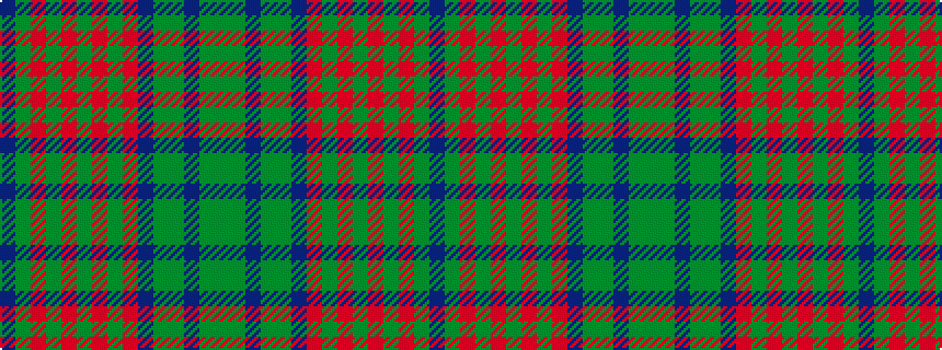 idealised woven sample of pattern BGRGRGRGRBGGBGG