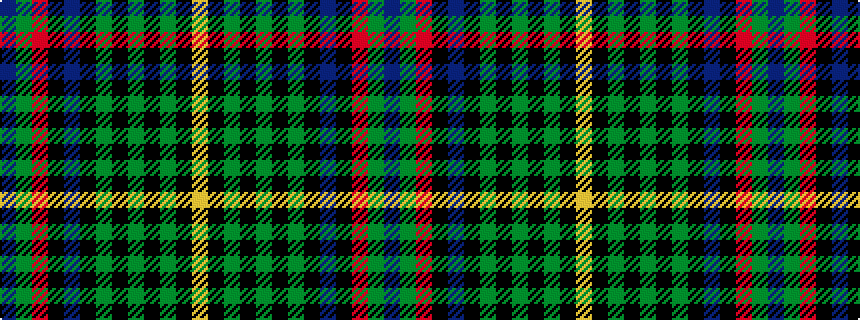 idealised woven sample of pattern BGRKBKGKGKGKY