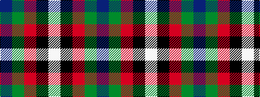 idealised woven sample of pattern BGRKW