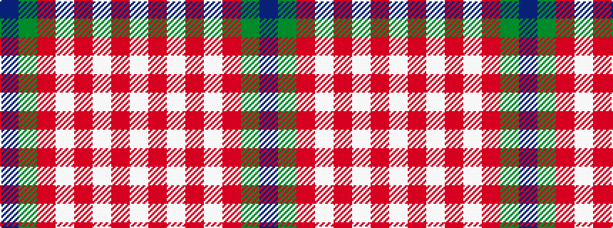 idealised woven sample of pattern BGRWRWRW