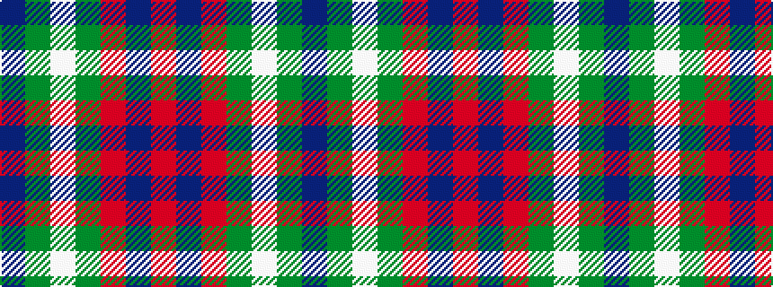 idealised woven sample of pattern BGWGRBR