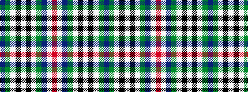 idealised woven sample of pattern BGWKWKWGBWR