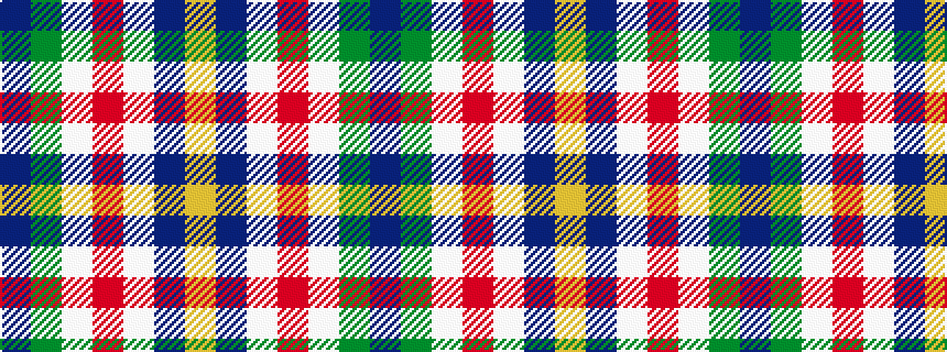 idealised woven sample of pattern BGWRWBY