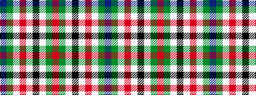idealised woven sample of pattern BGWRWKWGR