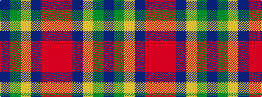 idealised woven sample of pattern BGYBRR